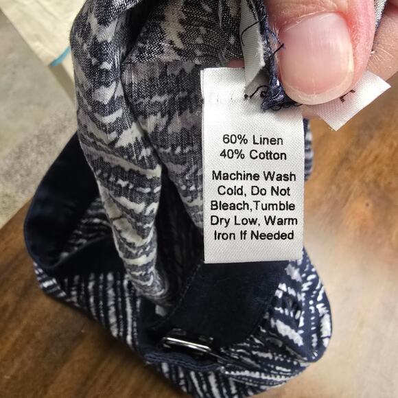 Women's LOFT Blue & Purple Striped Linen Blend Unlined Skirt | Size 6 - Picture 9 of 9